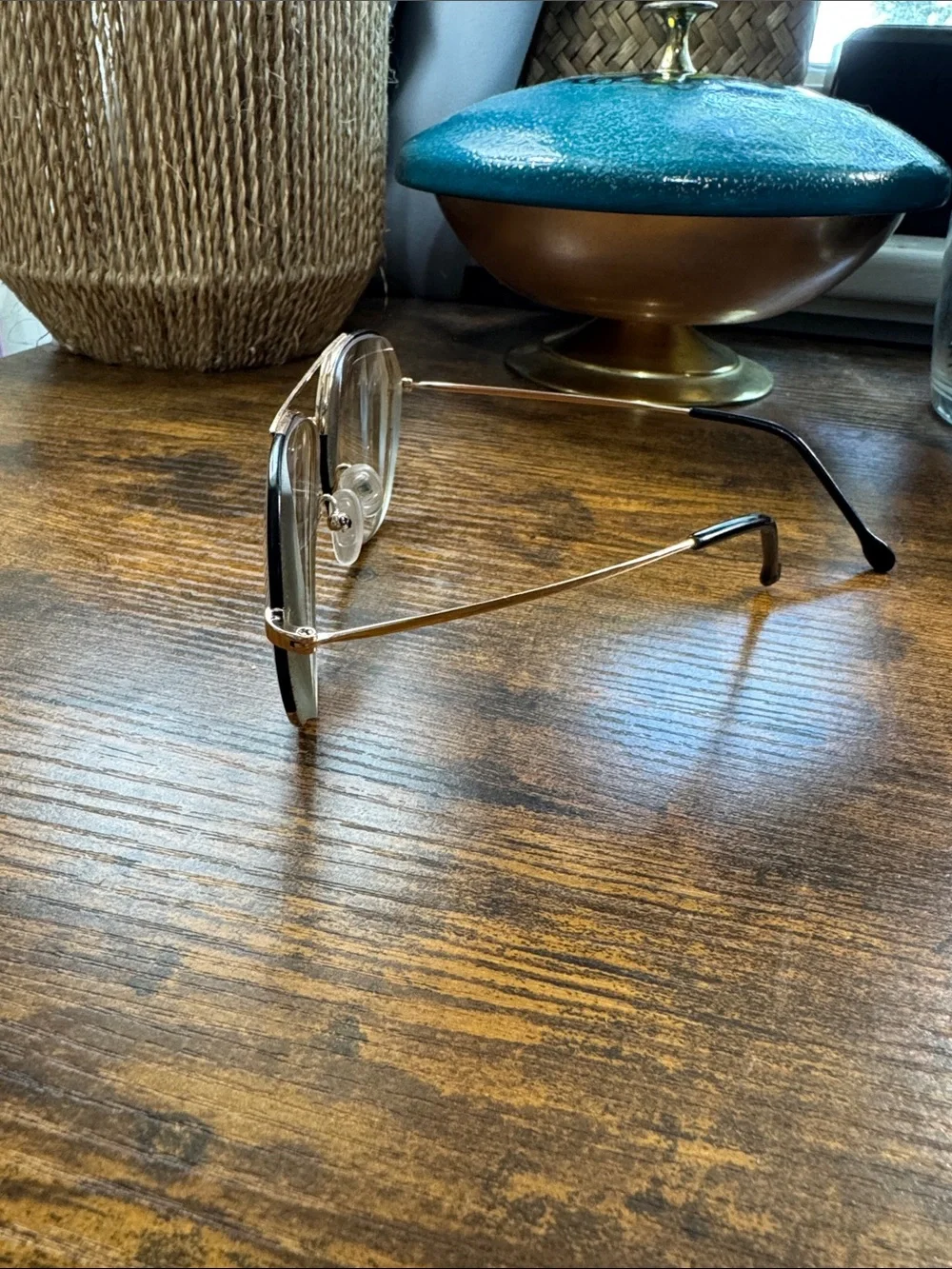 Gold and brown aviator frames, ready for your new prescription